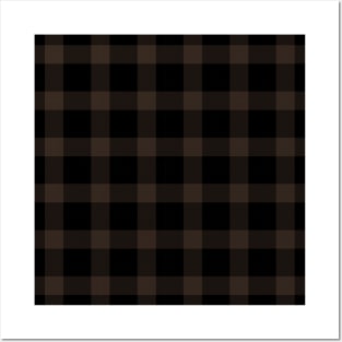 Brown and Black Buffalo Plaid Pattern Posters and Art